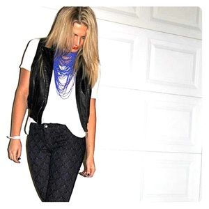 BCBG Chunky Blue Beaded Necklace